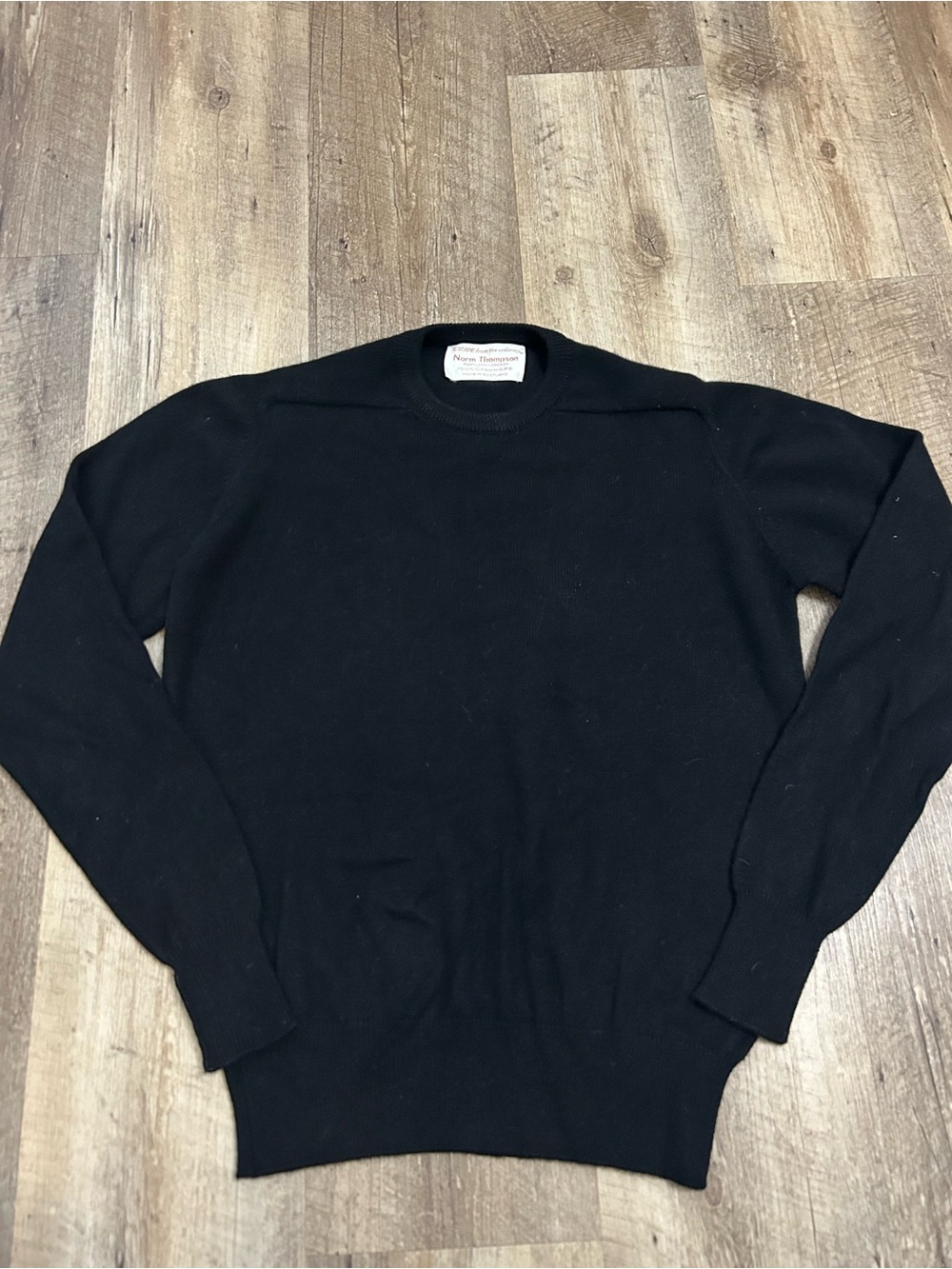 Vintage Norm Thompson Black Crewneck Sweater Cashmere